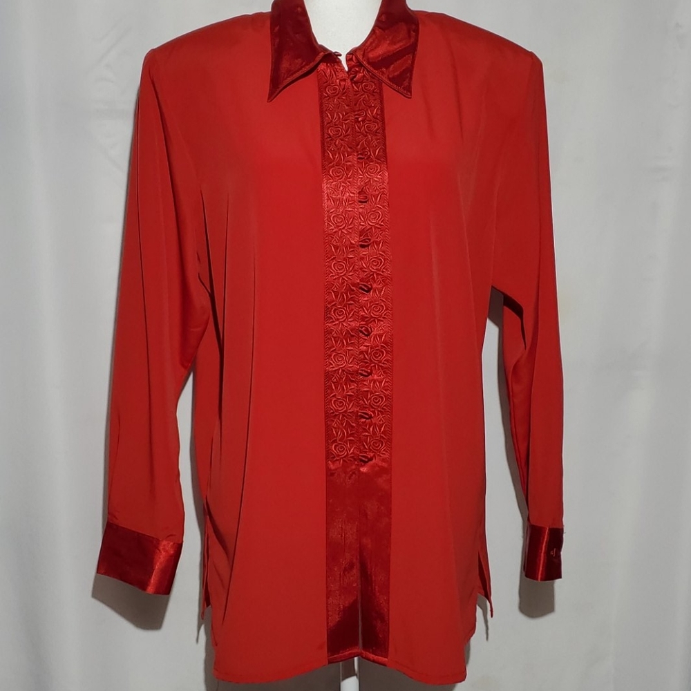 New Women's red blouse Laura Scott Size 16W